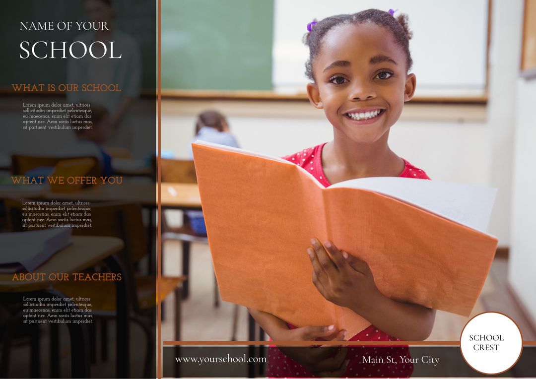 Smiling Student Holding Book Promotes Love for Learning in Classroom