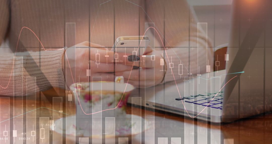 Digital Finance Concept With Smartphone and Laptop Usage