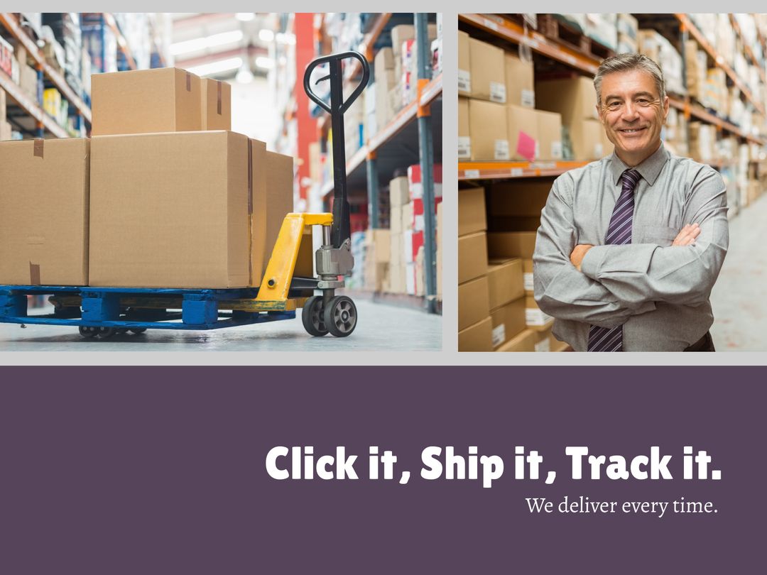 Reliable logistics service with confident business professional