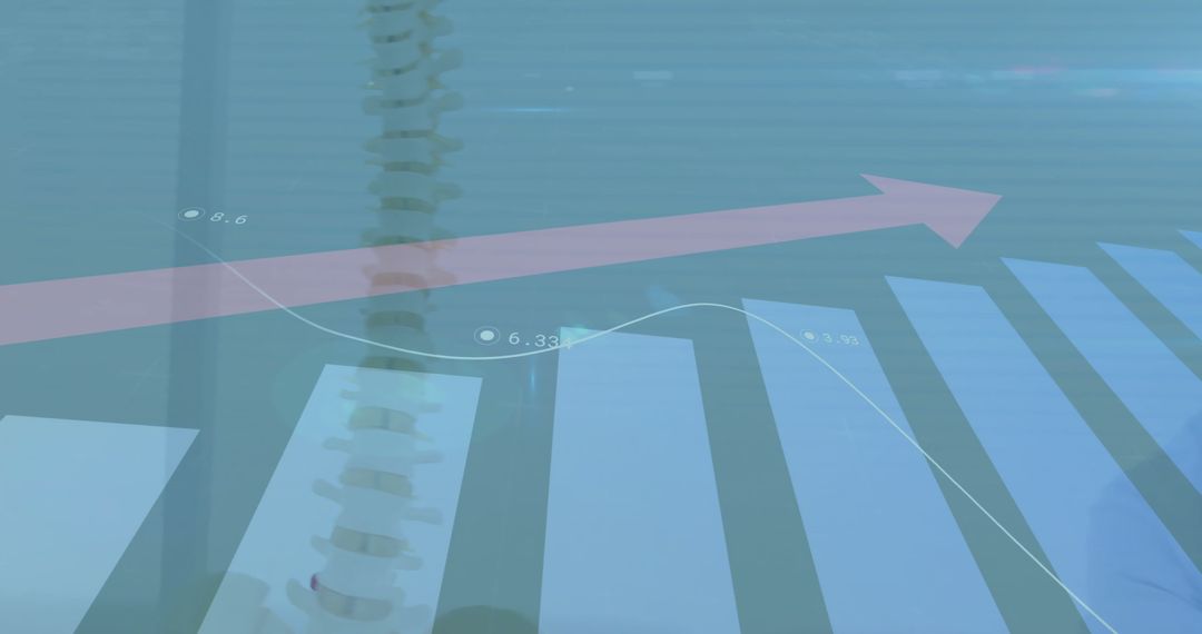 Overlay of Medical Data Charts on Spine X-Ray Analysis