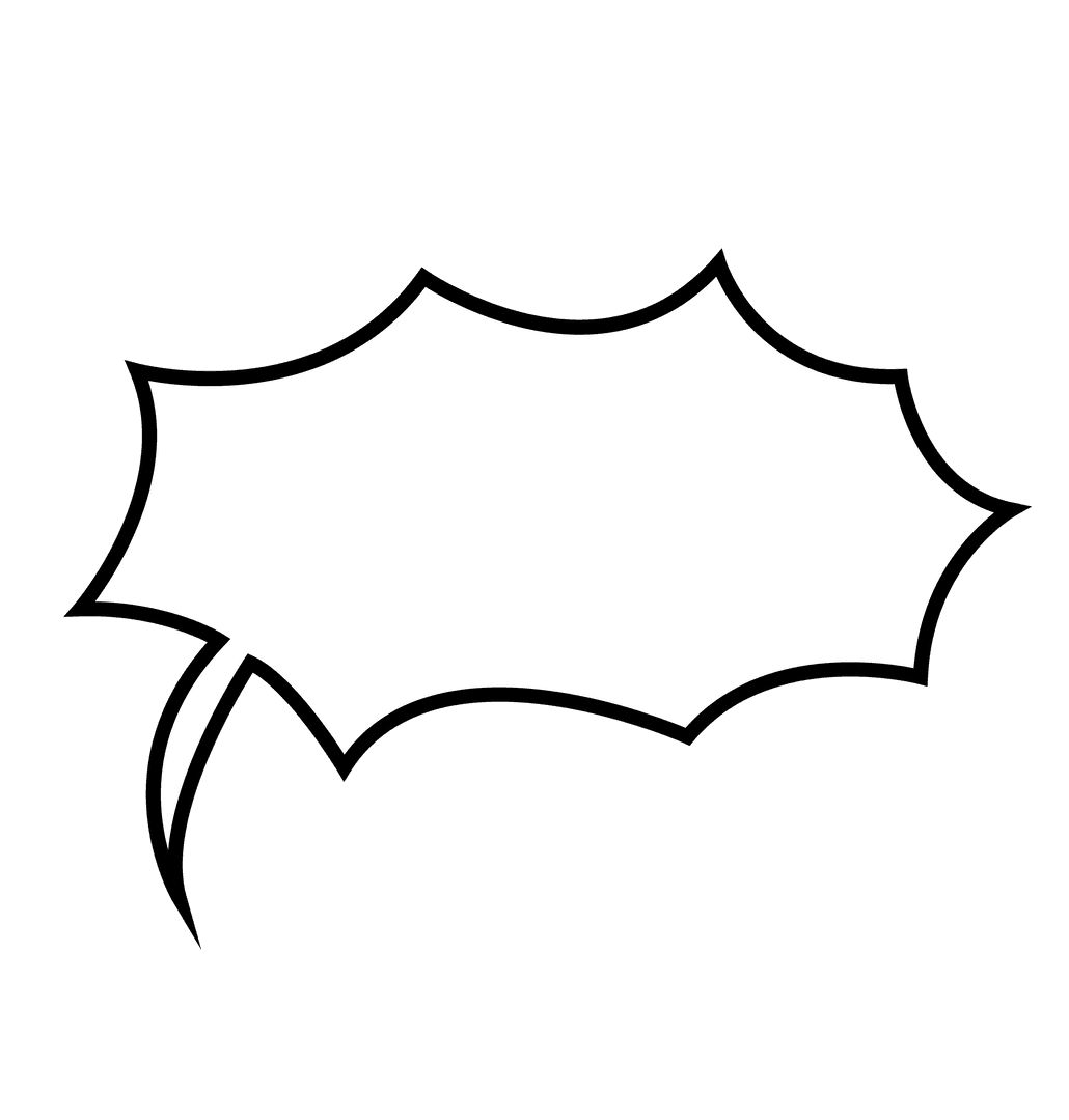 Transparent Comic Speech Bubble with Blank Space