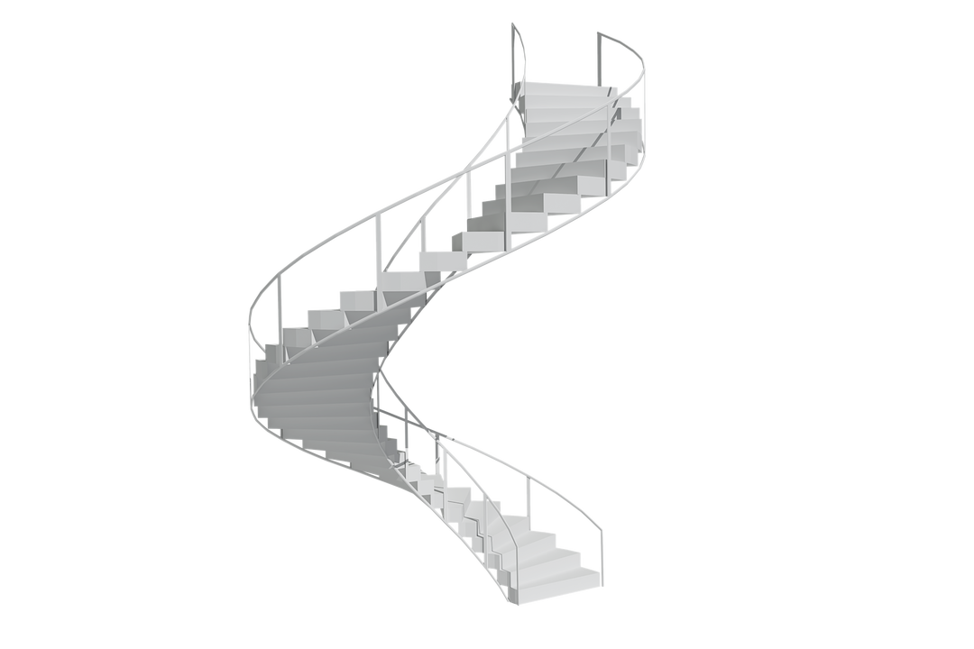 White Spiral Staircase with Railings on Transparent Background - Download Free Stock Images Pikwizard.com