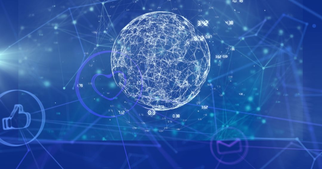 Globe of Digital Connections on Technology Background