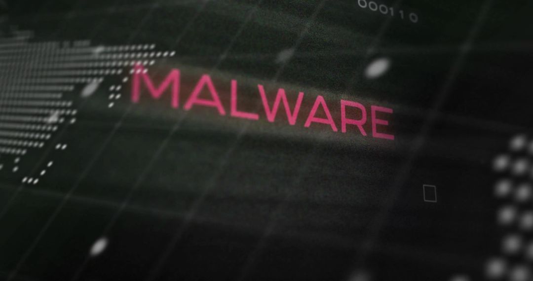 Malware Alert with Digital Map Background