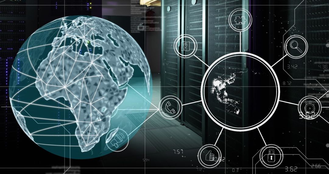 Global Networking and Data Processing over Computer Servers - Free Images, Stock Photos and Pictures on Pikwizard.com