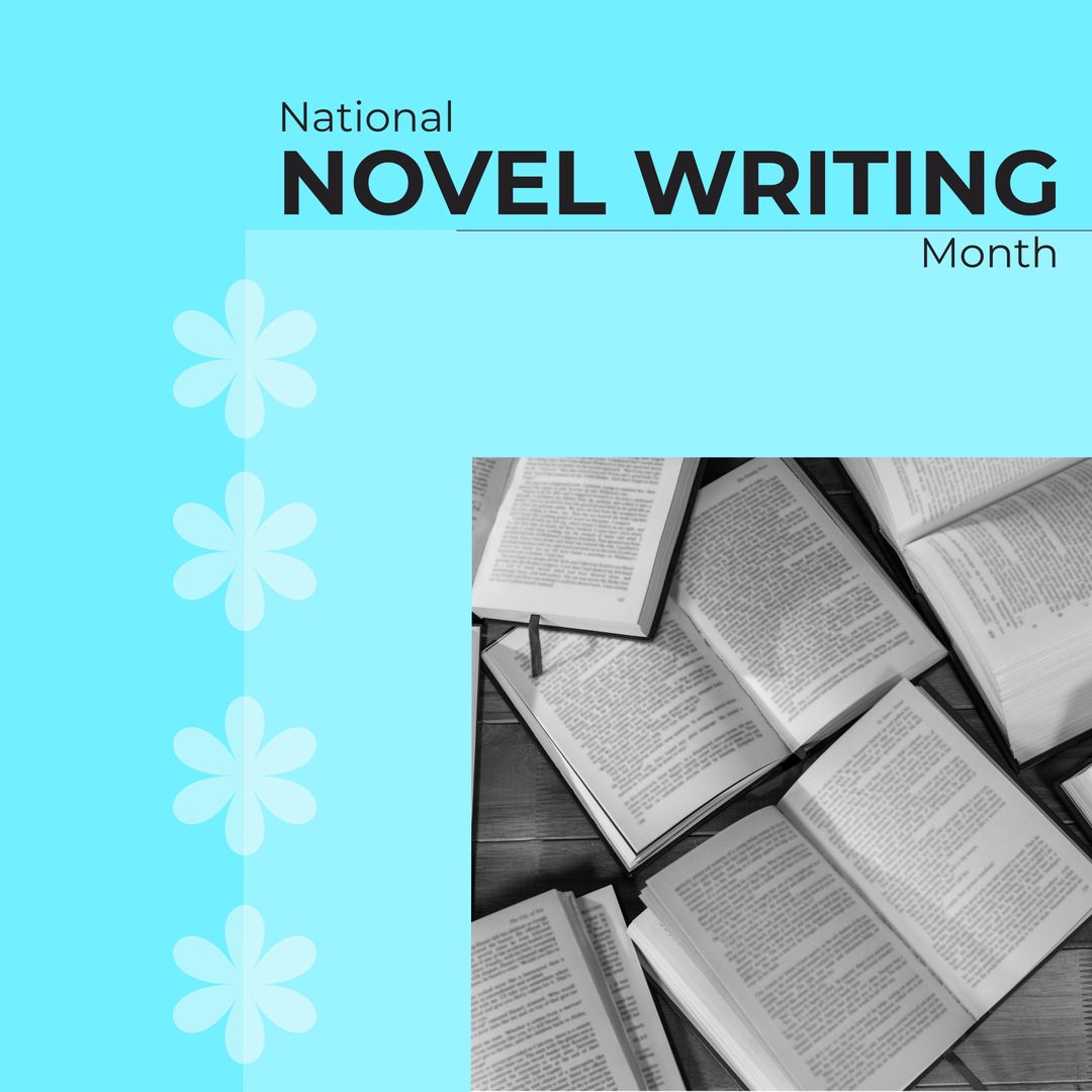 Creative Arrangement of Open Books for National Novel Writing Month