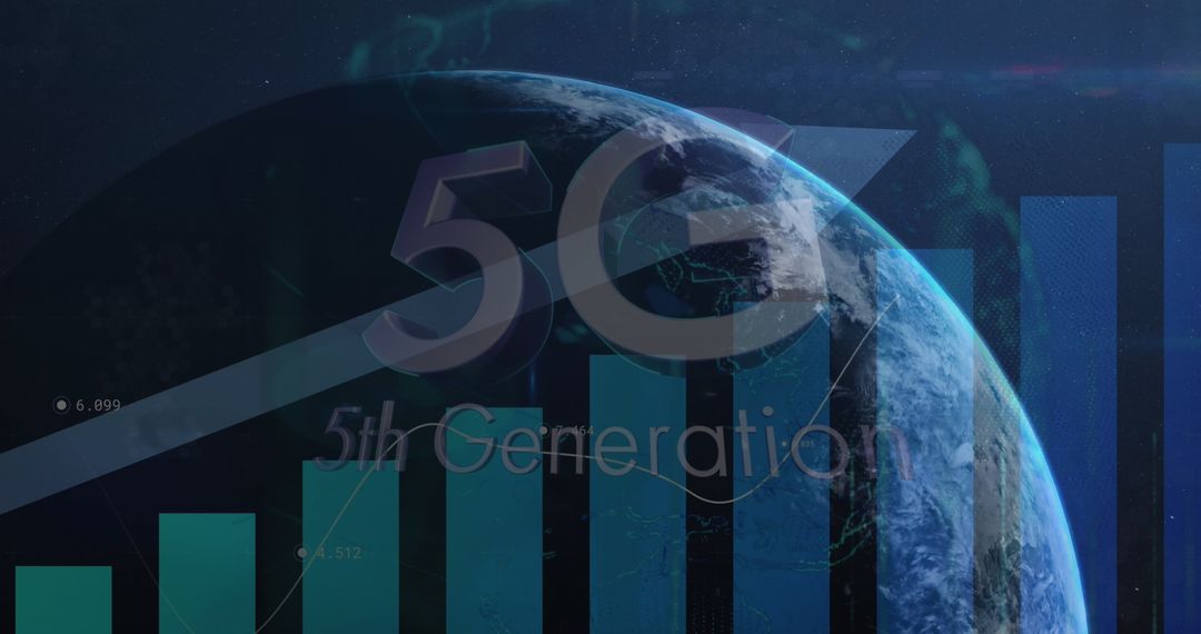 5G Network Technology with Global Digital Connections and Growth Chart