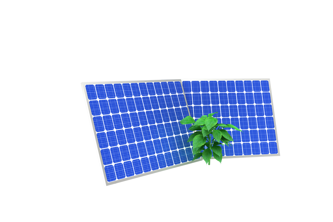 Photovoltaic Panels with Green Plant Isolated on Transparent Background - Download Free Stock Images Pikwizard.com