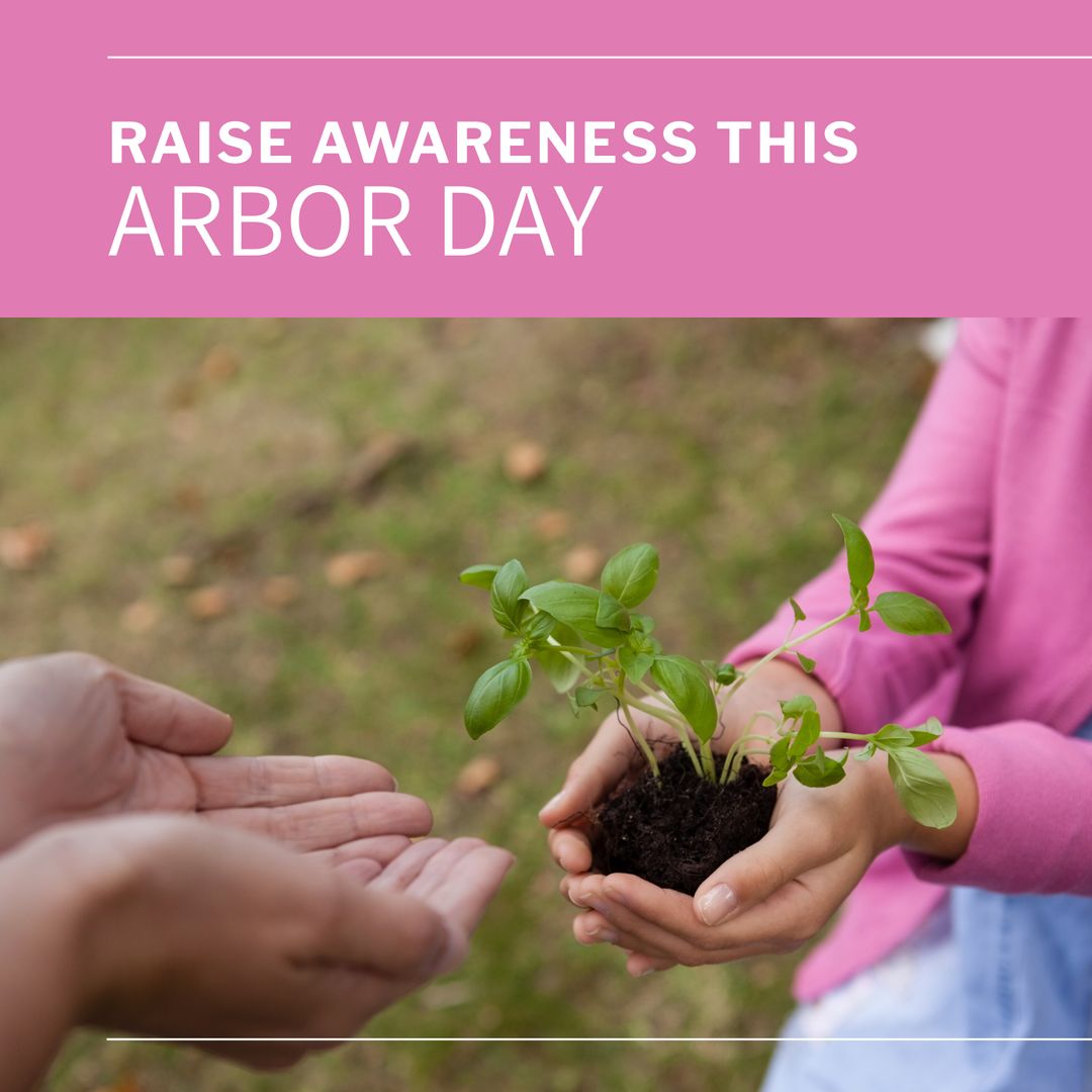 Mother and Daughter Sharing Seedling on Arbor Day Event