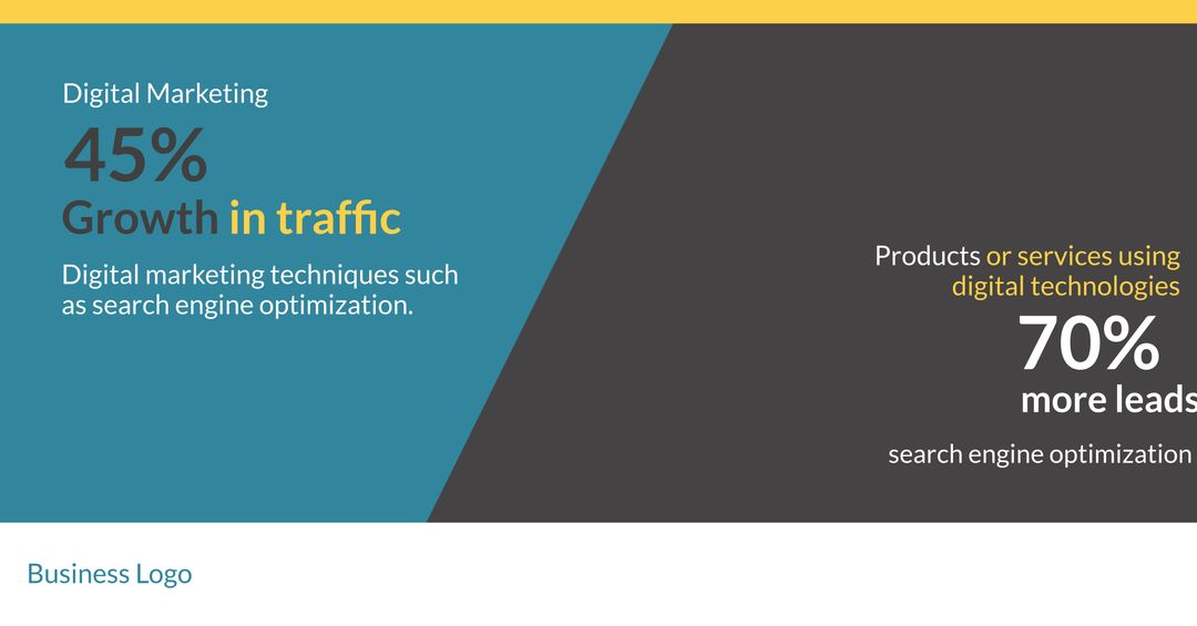 Digital Marketing Success Template with Traffic Growth Stats