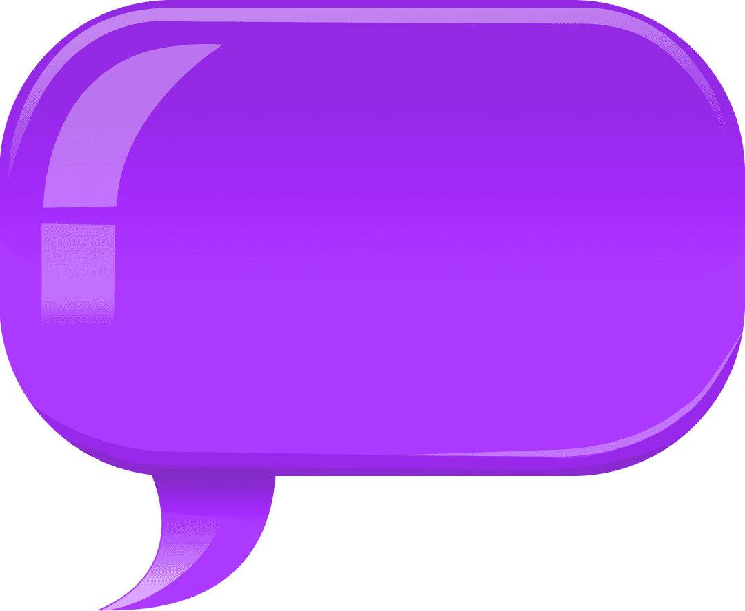 Transparent Purple Speech Bubble Icon for Communication Themes