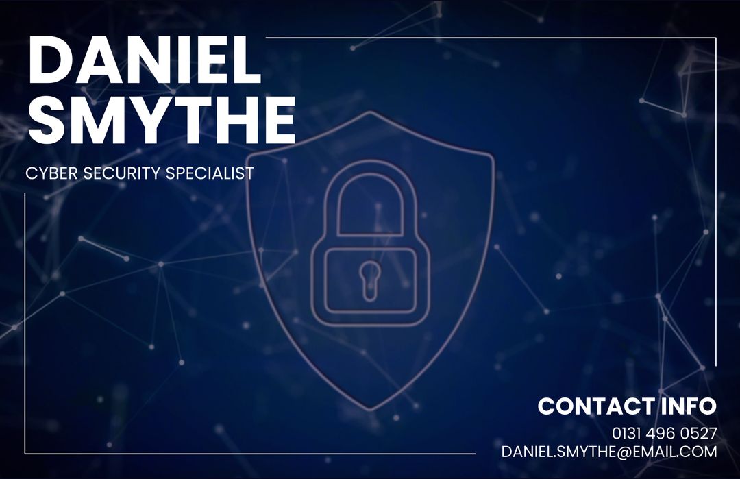 Cyber Security Specialist Card with Shield Emblem