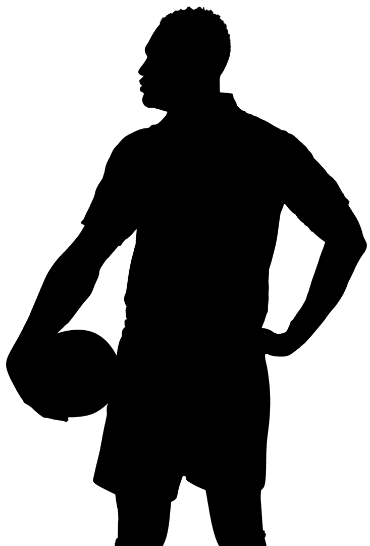 Silhouette of Sportsman with Transparent Background