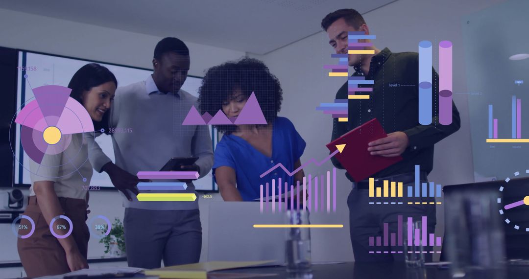 Diverse Team Collaborating on Innovative Financial Analysis