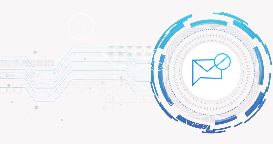 Futuristic Email Icon with Digital Circuit Background
