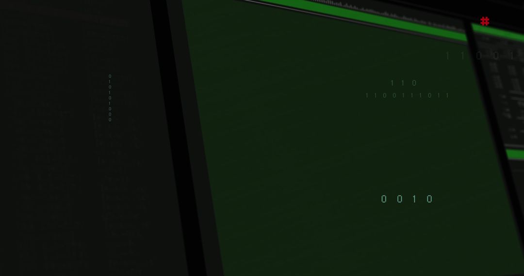 Futuristic Code Interface on Dark Background