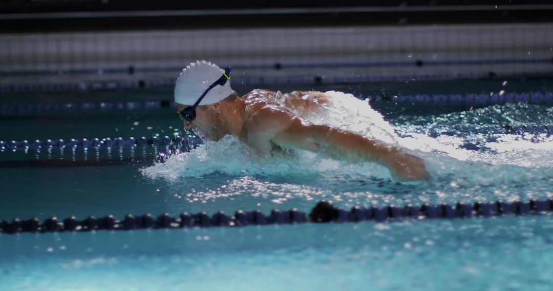 Male Swimmer Swimming Butterfly Stroke in Pool Underwater View - Free Images, Stock Photos and Pictures on Pikwizard.com