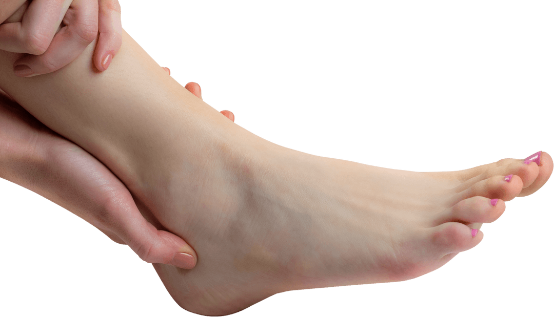 Hand Massaging Woman's Transparent Anklet for Relief