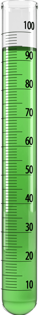 Laboratory Transparent Green Liquid in Graduated Cylinder Close-Up