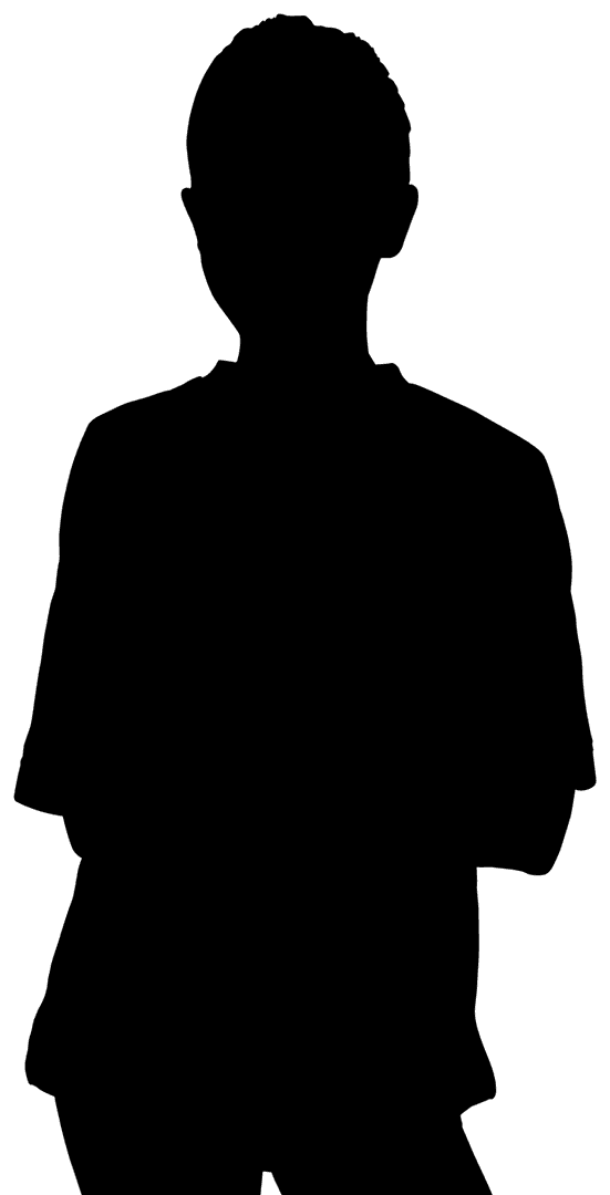 Transparent Silhouette of Boy Standing with Arms Crossed