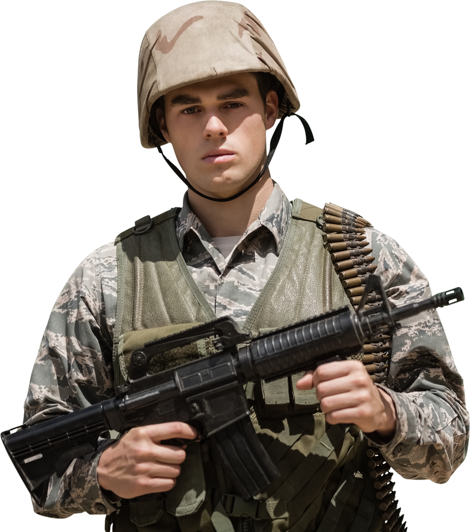 Transparent Young Soldier Carrying Rifle and Wearing Military Uniform - Download Free Stock Images Pikwizard.com