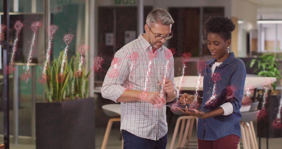 Colleagues Collaborating with Network Visualizations in Office