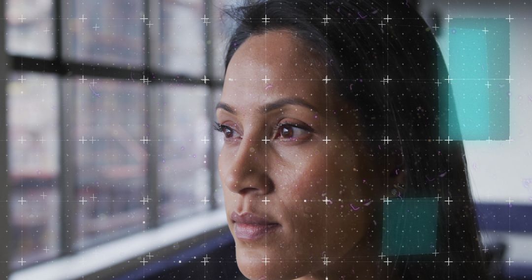 Financial Data Processing with Businesswoman in Office Environment