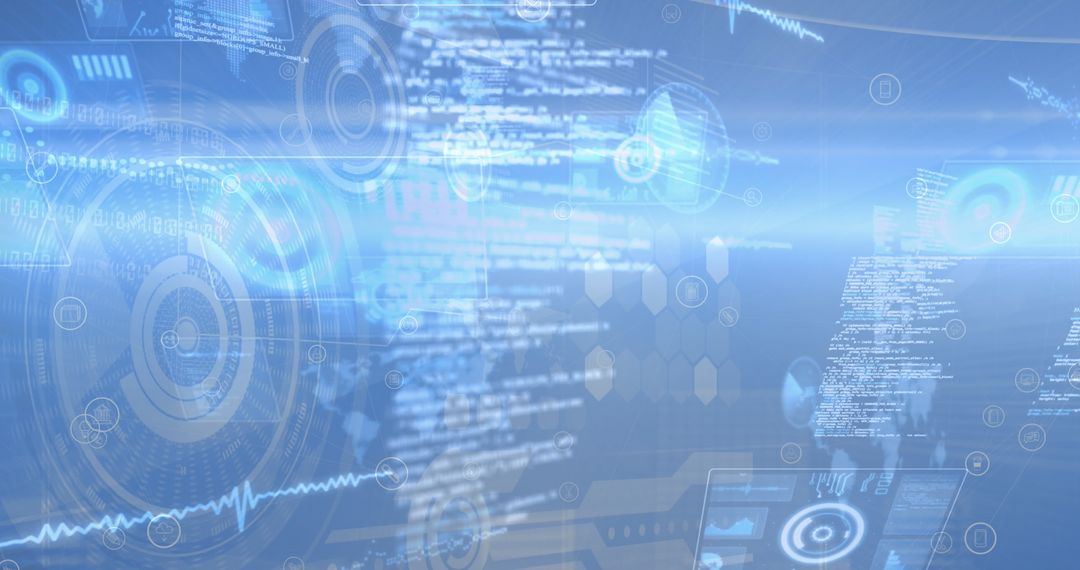 Futuristic Digital Interface with Data Streaming