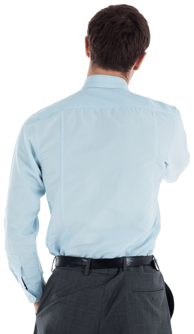 Transparent Background Thoughtful Businessman Rear View