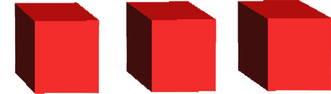 Red Abstract Cubes on Transparent Background