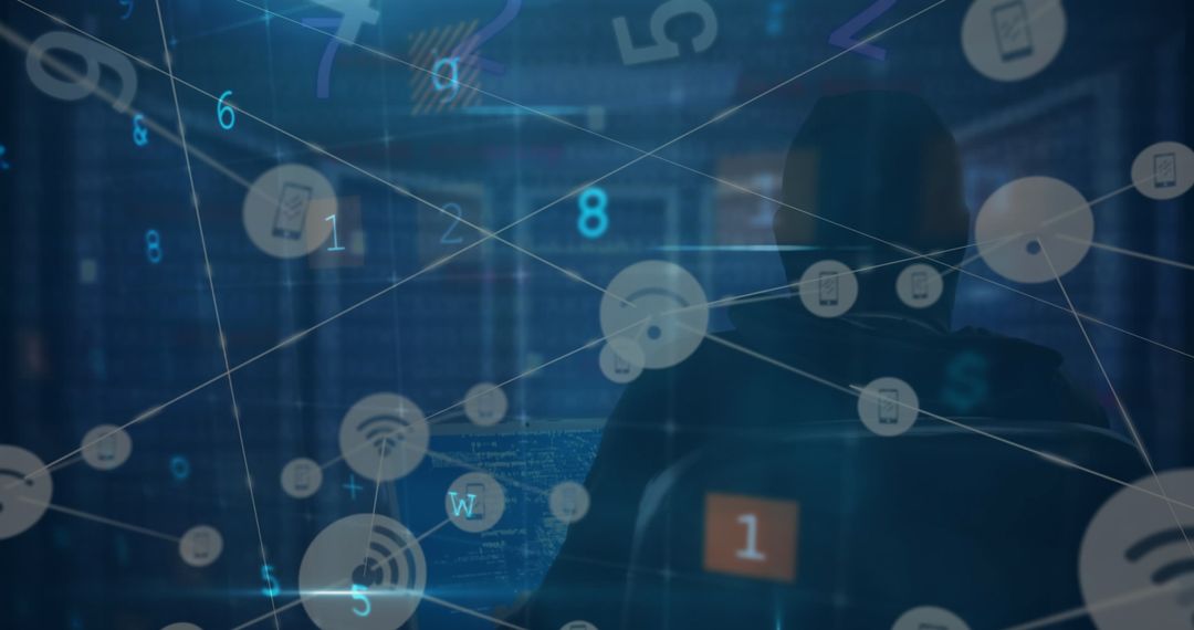 Futuristic Concept of Cybersecurity and Global Network Connections