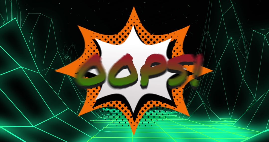 Oops! Comic Text with Digital Mountains