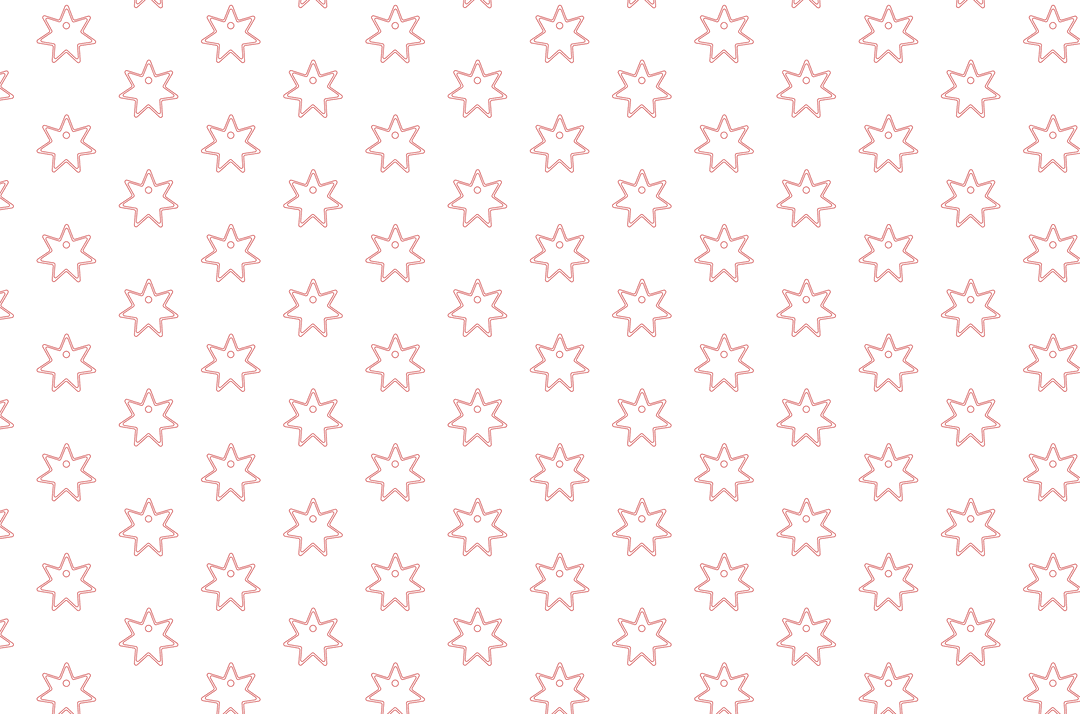 Red Floral Pattern on Transparent Circle Shapes