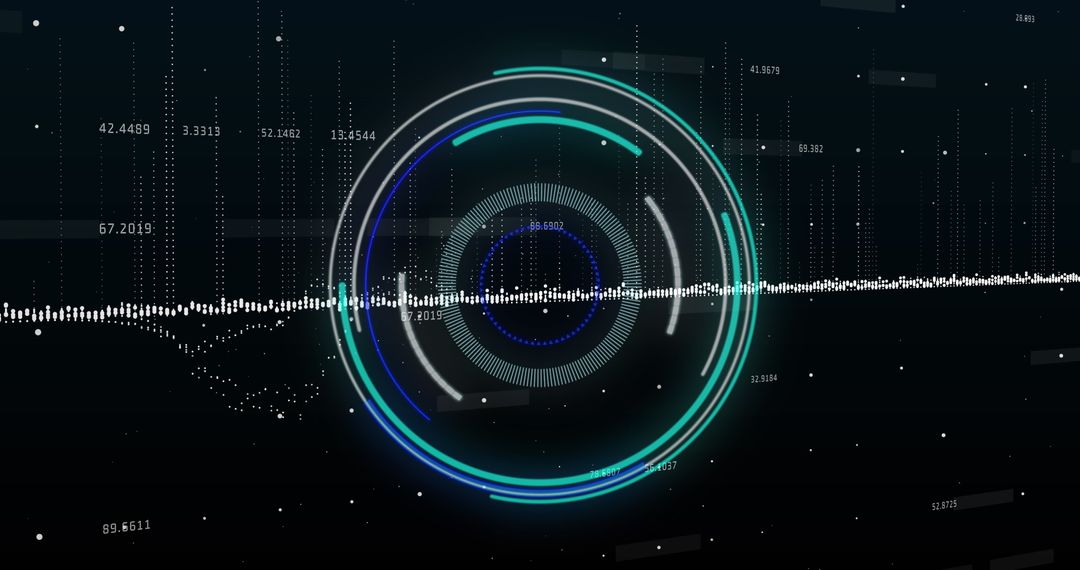 Futuristic Data Processing Interface with Digital Hologram