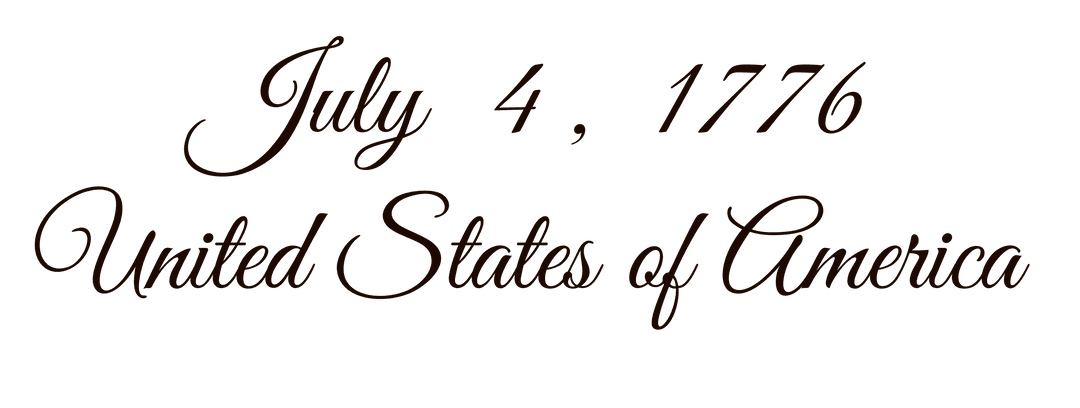 July 4 Text on Transparent Background Celebrating American History