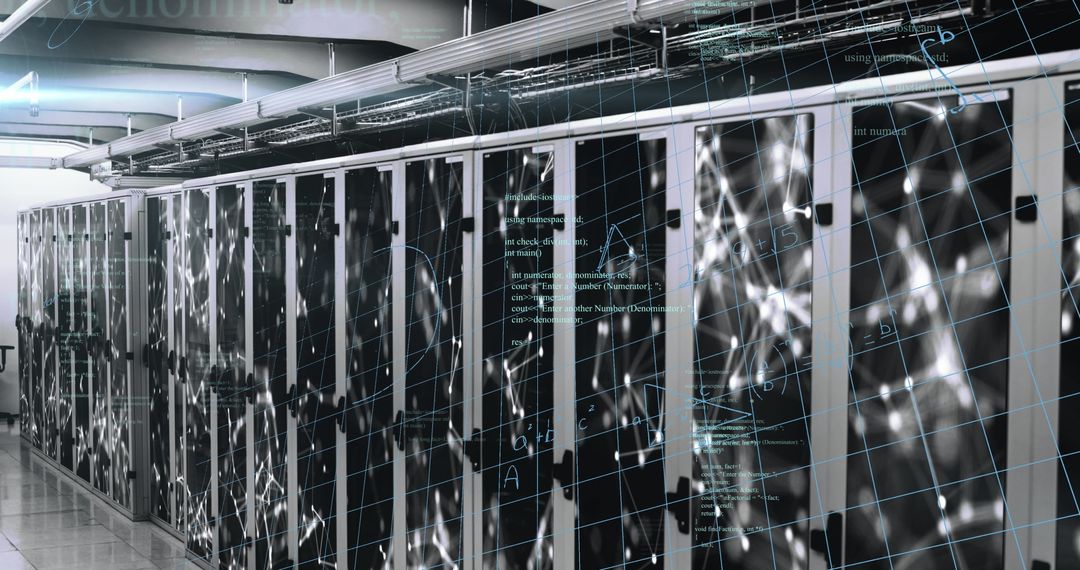 Futuristic Data Servers with Digital Interface and Connections