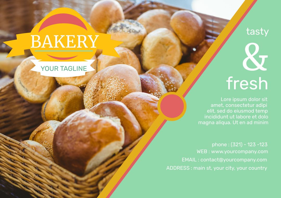 Basket of Freshly Baked Bread Promoting Local Bakery