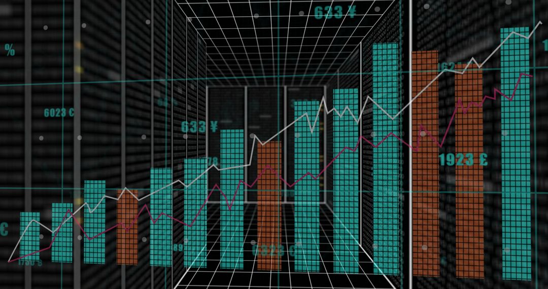 Digital Graphs Display Growth Trends in Data Network