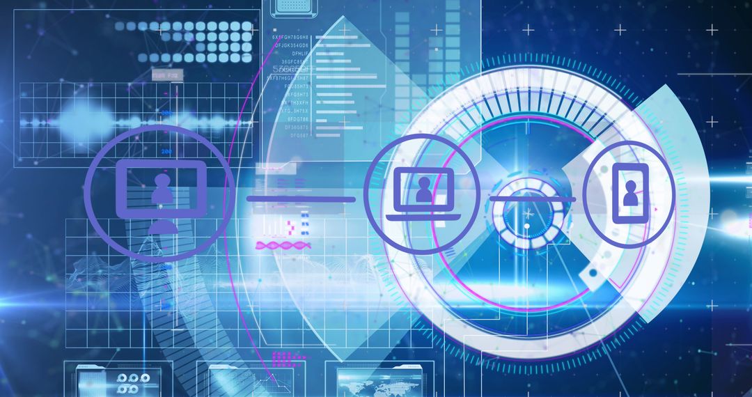 Futuristic Digital Interface with Data Integration