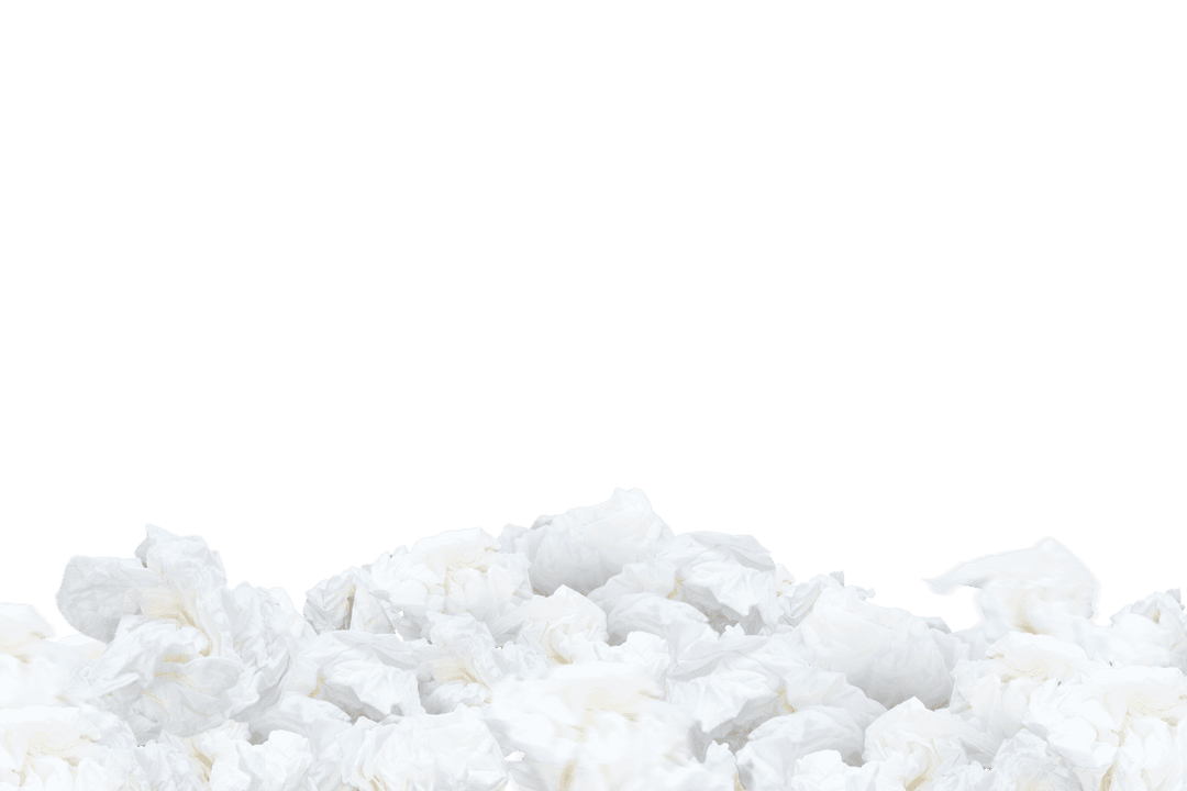 White Torn Paper Texture on Transparent Background Isolated