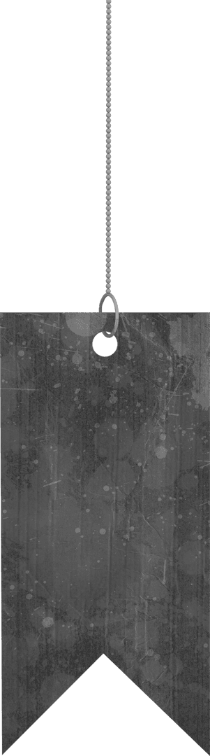 Gray Gift Tag on String with Transparent Background