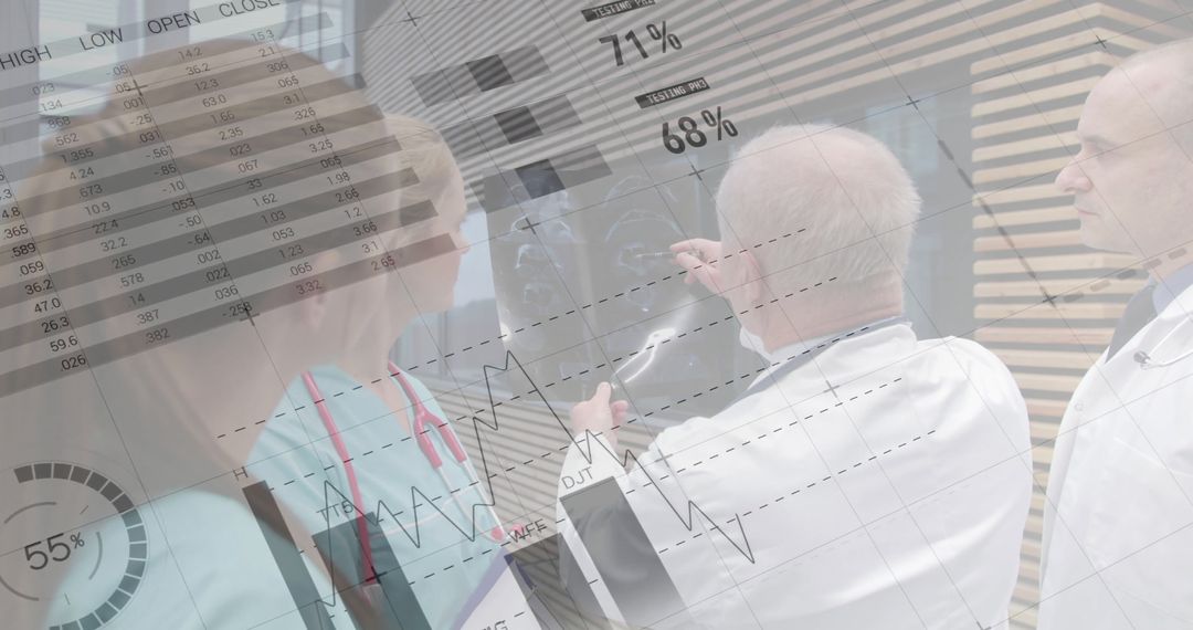 Doctors Analyzing Data Visualization in Modern Healthcare Setting