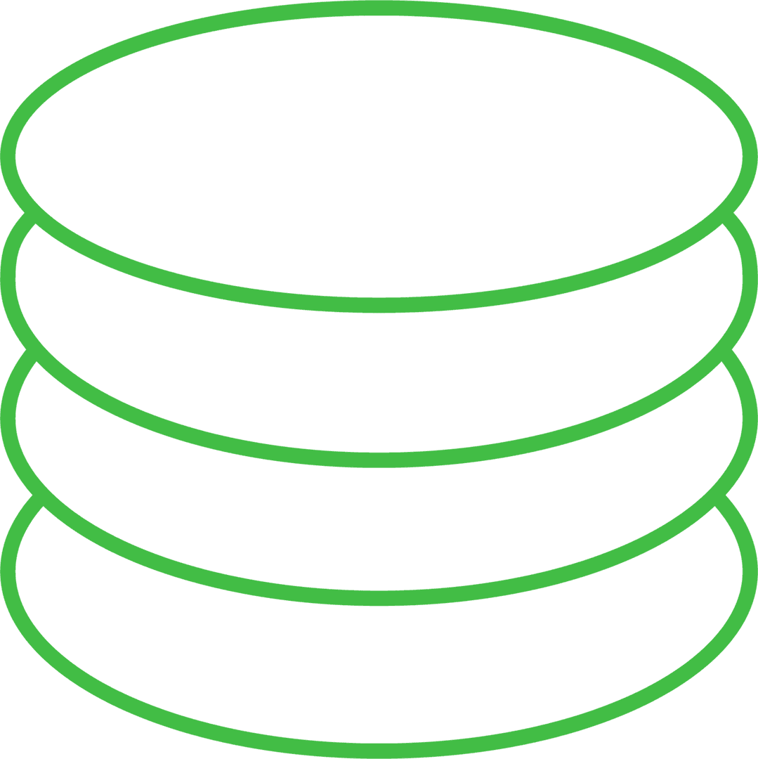 Digital Illustration of Green Circles on Transparent Background