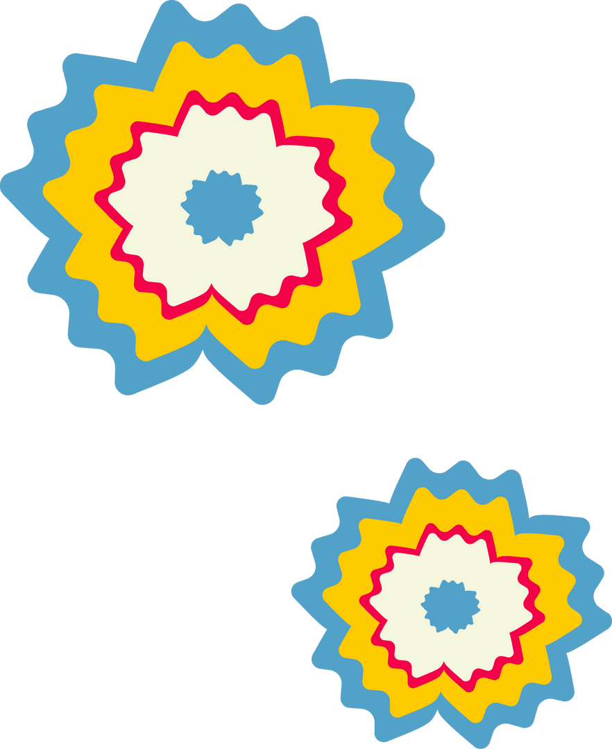 Colorful Starburst Abstract Digital Art on Transparent Background