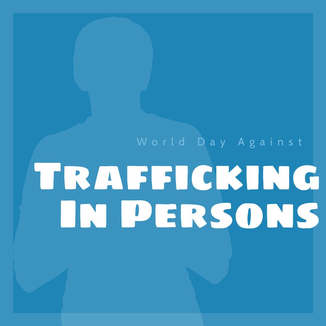 World Day Against Trafficking in Persons Awareness Design on Blue