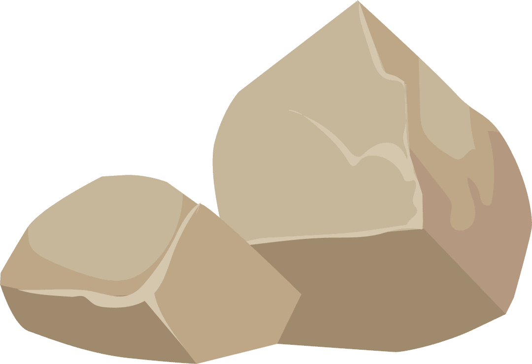 Stylized Geometric Low-Poly Rocks Floating Transparent