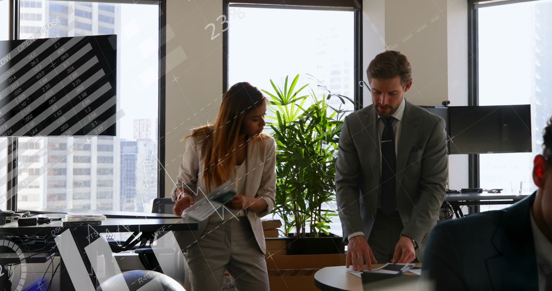 Digital Data Overlay in Modern Office Setting