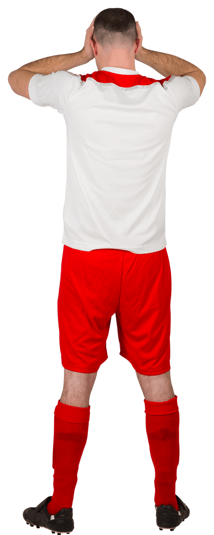 Transparent Soccer Player in Red Uniform Feeling Disappointed