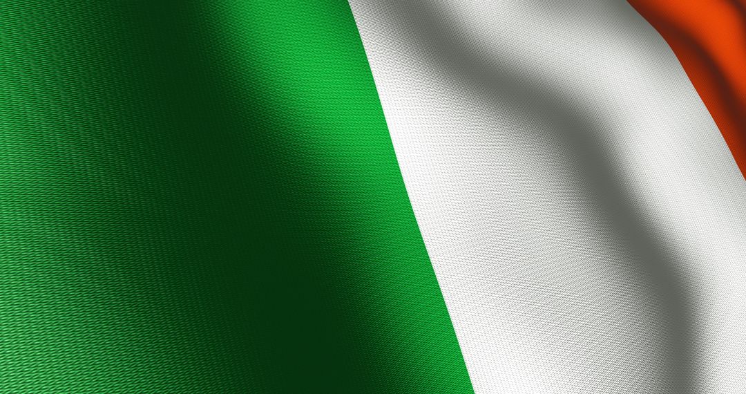 Waving Irish Flag Representing National Pride and Identity
