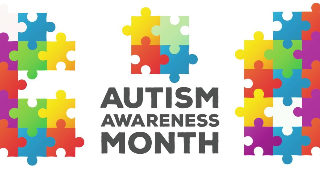 Colorful Autism Awareness Month Puzzle Design